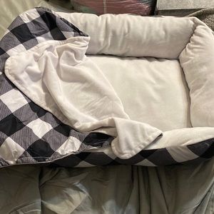 Like new dog bed.  So comfy!!! Goes with all Decor!